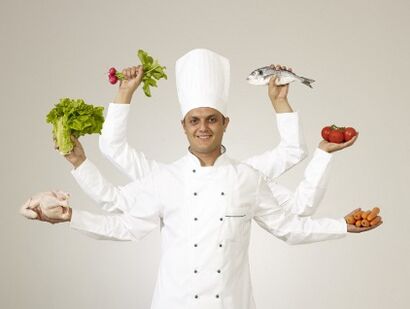 the chef symbolizes a 6-petalled diet